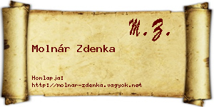 Molnár Zdenka névjegykártya